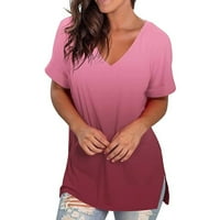 Ženski vrhovi kratkih rukava odštampana bluza Ležerne prilike za žene Ljetne V-izrez T-majice Tuničke