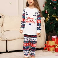 Lovskoo Usklađivanje obiteljske božićne pidžame za djecu Fawn jelena i slovo tiskani okrugli vrat dugih