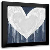 Rodgers, Lindsay Black Moderni uokvireni muzej umjetnički print pod nazivom - Big srca bijela na plavoj