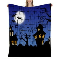 Noć vještica Dekorativna pokrivača-jeziva groblje šume Moon noćni noćni bundeve-later dekor dekorke
