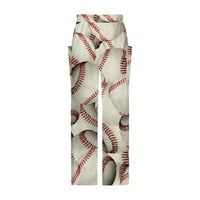 Bejzbol široke pantalone za žene za žene elastične hlače za slobodno vrijeme u kalupu Ležerne prilike