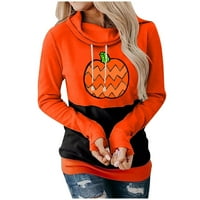 Ženska zip up dukserica - Ženske plus veličine Štamparija Duks pulover Halloween dugih rukava Bluze