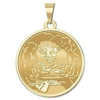 Slikovilogoldol.com Uskrs Nedjelja okrugla vjerska medalja Pandant veličine nikla -steling srebrna