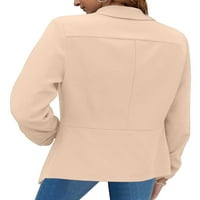Glookwis Ladies Shawl izrez Poslovni jakne Otvoreni prednji kaput dnevno habaju tanku fit odjeću s dugim