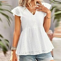 Pedort Womens Tops Trendy Plus size Ženske kratke majice kratkih rukava, Žene Ljetni vrhovi bluza za