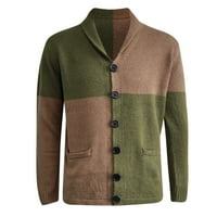 Muška modna gumba za blokiranje boja kardigan džemper od vunene džempere za muškarce patentni zatvarač