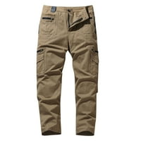 Oalirro Cargo Hlače za muškarce Muškarci Solid Casual Fashion Dugme-Zip Multi-džepne ravne teretne pantalone