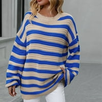 Trendvibe Žene s dugim rukavima akrilni prugasti ispis Žene dame dame Loungewear Pleteni džemperi Žene
