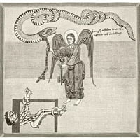 Posteranzi DPI anđeo koji drži ključeve pakla, u obliku zmaja - u jamu, u piću, 14. stoljeća, 14