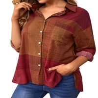 Ženska majica gumba s dugim rukavima s dugim rukavima