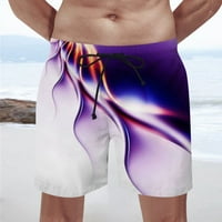 Cuoff Hlače Ljeto Muške kratke hlače 3D Digitalno slovo Ispiši ravne hlače za noge Plaže Hlače ljubičaste