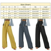 Žene labave hlače Ležerne poslovne casual pantalone za žene visoke ženske ležerne u boji labavi džepovi elastične pojaseve strukske hlače duge pantalone nacrtane posteljine
