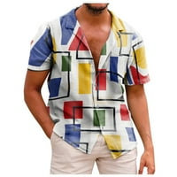 Ljeto Novo muško tiskovina Slim Fit Majica Velika modna casual majica kratkih rukava Muškarci Khaki