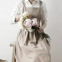 Ženska pamučna i posteljina Kreća kuhinje Kuhanje pregače za žene sa džepovima slatke za pečenje slikanje