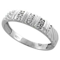 10k bijeli zlatni mens dijamantski vjenčani prsten za muškarce 0. CTTW Sjajno rezano širok veličine