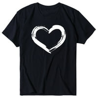 AUFMER Grafičke majice Žene kratkih rukava u obliku slova srca u obliku slova srca
