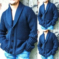 Jesen i zimski muški modni kardigan topla jakna s jaknom Blue XXL