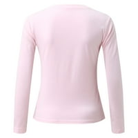 Ženske majice za žene Modni dugi rukav Top TEE grafička majica za ispis Slim bluza vrhova StreeEwesize