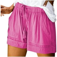Wofedyo Cargo Hlače Žene Splice Comfy struk hlače Shorts Labavi elastični džepni ženski povremene hlače