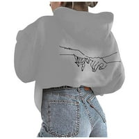 Lroplie Hoodies za žene Pismom Ispis Grafički duksel Ležerne prilike pulover Lagana majica Lagane vrhove