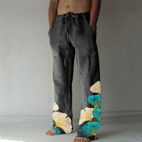Patlollav muški široke hlače za noge Ispis čipke Ležerne prilike sa širokim pantalonama na širokim pantalonama