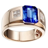 TALUOSI Vjenčanje Party Muškarci Trg Trg Rhinestone umetnuli široko široko prsten nakit