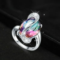 Sehao Prstenovi sedam Rainbow Circon Women Trend Full Diamond circon prsten Dame Dame Jewelry Diamond