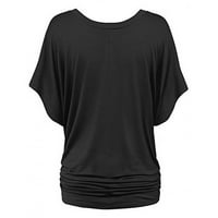 Ženski ljetni vrhovi Crew Crt Slatka bluza Casual ženske majice kratkih rukava Crna S