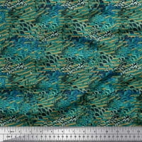 Soimoi plavi pamuk poplin tkanina paun i riba životinjska koža za štampanje tkanine sa dvorištem širom
