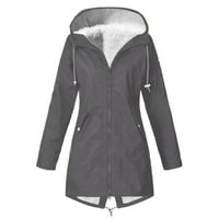 Zimski kaputi za žene čvrste zimske topline debeli vanjski plus veličine kapuljača kapuljača