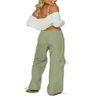 SprifAllBaby ženske vrećaste baggy hlače nacrtaju sredinu struka čvrsto boje jogger hlače široke pantalone