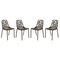Početnak Viktorijanska elegancija Moderna aluminijska stolica, set od 4