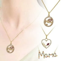 Europsko i američko pismo mama dugačak naljepnica Privjesak ogrlica za ogrlice za majke nakit za žene