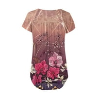 Aloohaidyvio Ženska majica, ženski vrhovi modne cvjetne tiskane majice kratkih rukava