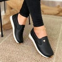 Ženske cipele modne kožne površinske šuplje prozračne udobne casual cipele crna 7,5