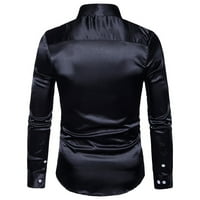 Crne majice za majice za muškarce Muška visokokvalitetna Ležerna modna sjajna majica s dugim rukavima