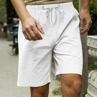 Ležerne kratke hlače musko ljetno casual solidne kratke pantne posteljine kratki pant za pantne džep