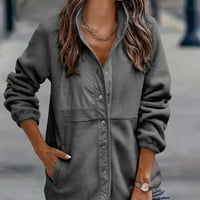 Ženska jakna od flisa s različitim stilovima i izvrsne izrade za izlazak izlazi iz kupovine L siva