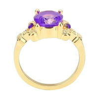 Bazyrey ženski prstenovi na čišćenju modnog nakita Zlato punjeno okruglo žensko vjenčano prsten vezenje6- ljubičasta