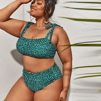 Ženska Polka Dot Plus 2 kupaćih kostimi Bikini setovi gornji krevet s donjim visokim strukom kupaći