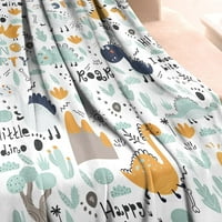 Dinosaur pokrivač za dječake Fau Fur LifeLike baba za bacanje Funny Flannel Fleece Dekorativni krevet