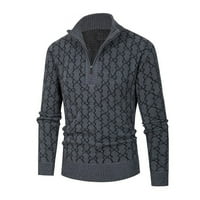 Dukseri za muškarce Moderna fit jakna Cardigan Turtleneck Slatka džempera siva 3xl