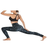 Eodora ženske visoko struk joga hlače s džepovima vježbanje trkačkih tajica kravata m