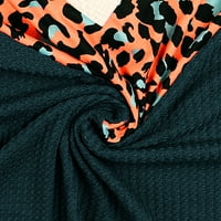 Vremenski prevelizirani džemperi za žene Leopard Ispis udobnih dugih rukava pulover kaput, crni, m