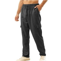 Lilgiuy Muškarci Solid Casualtove na otvorenom ravno tipovi fitness hlače Sportske hlače Pantalone za