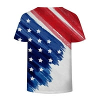 Odeerbi 4. juli Patriotska košulja za žene Modni ljetni tisak labavi majica okrugli vrat kratki rukav