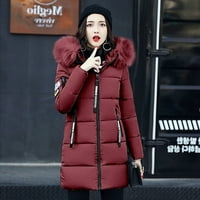 Zimski kaputi za žene Ženske zimske debele jakne ovratnik zipper džepni kaput toplim pamučnim kapuljačom