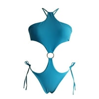 Leey-World Ženski kupaći kupaći kostim ruckirani kupaći kostim podesivi kaiševi Bandeau One Splitsuits