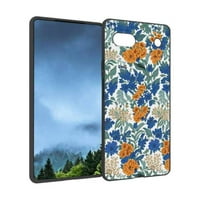Plavo-cvjetni-william-morris-stil-cvijeće-leptiri-botanički-modeli i telefon i telefon, deginirani za