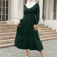 Haljine za vjenčanicu za odijevanje za muslimanske patentne pauzećke haljine vojske zelene L